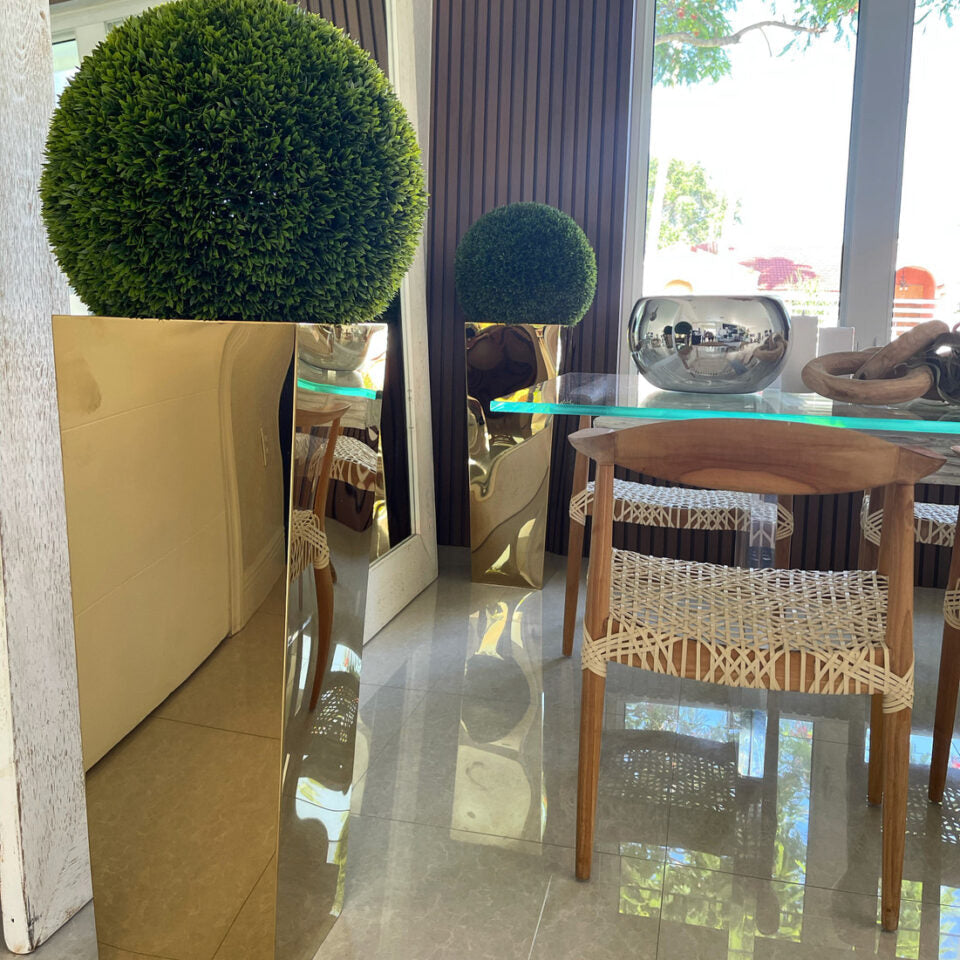 Topiaries  Gold Cube Planters