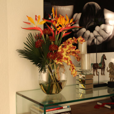 Tropical Flowers in the Moon Vase