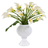 Multiple White Calla Lilies in the Refine Vase