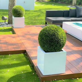 Topiary in Large Block Fibreglass Planter