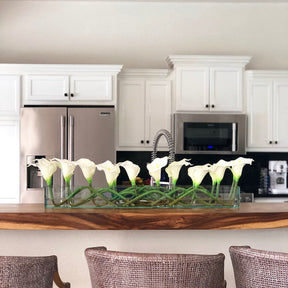 White Callas Glass Plate Planter