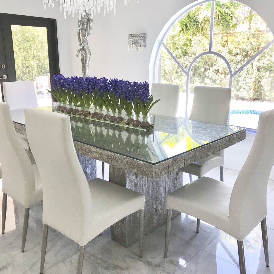 Blue Hyacinths Glass Plate Planter