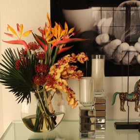 Tropical Flowers in the Moon Vase