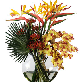 Tropical Flowers in the Moon Vase