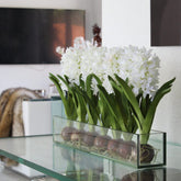 White Hyacinths Glass Plate Planter