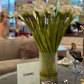 Cala Lilies in a 30 cm Glass Cylinder