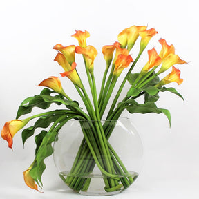 Mango Calla Lilies in the Moon Vase