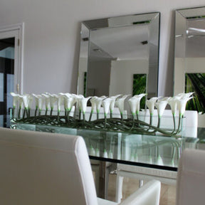 White Callas Glass Plate Planter