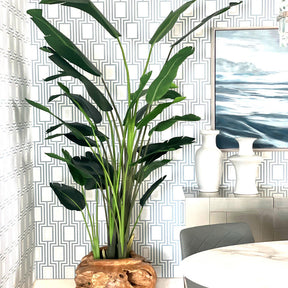 Large Bird of Paradise in Large Teak Vessel