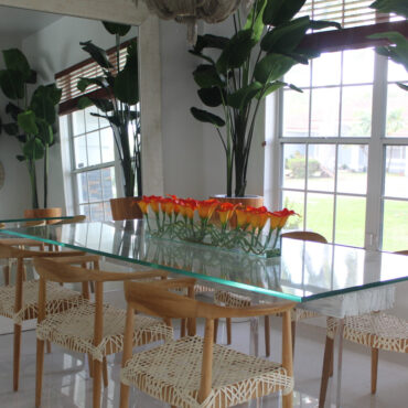 Mango Callas Glass Plate Planter