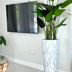 Bird of Paradise in Faux Marble Planter