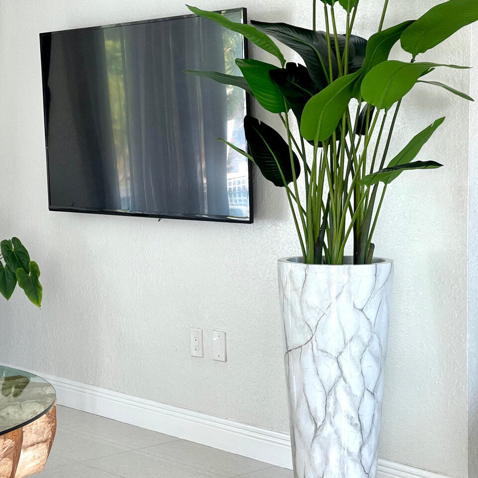 Bird of Paradise in Faux Marble Planter